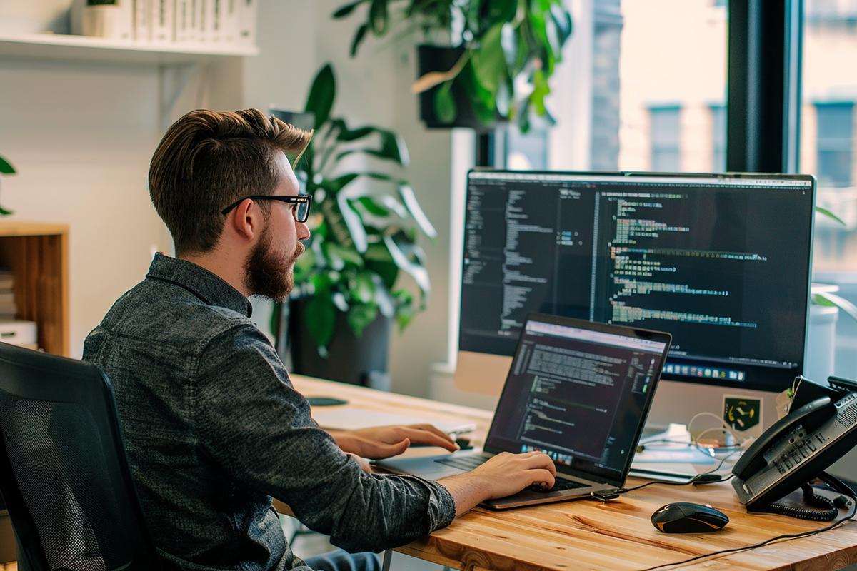Developer taking notes